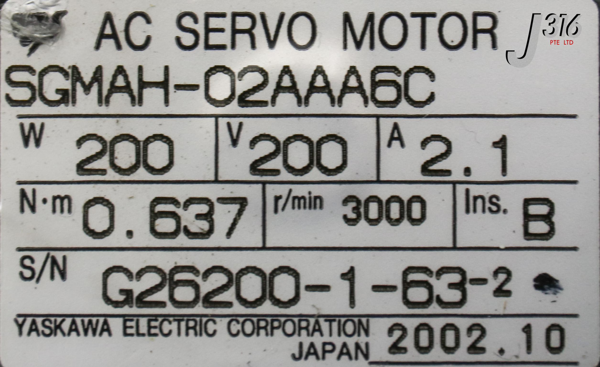 その他 r 22099 YASKAWA ELECTRIC AC SERVO MOTOR SGMAH-02AAA6C | eBay